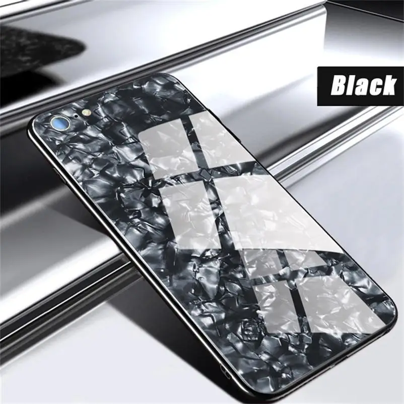 Black Роскошный противоударный чехол из закаленного стекла для iPhone 11proMax 6 6s 7 8 Plus X Xs Max XR Твердый чехол Мягкая Рамка силиконовый чехол для телефона - Цвет: Black