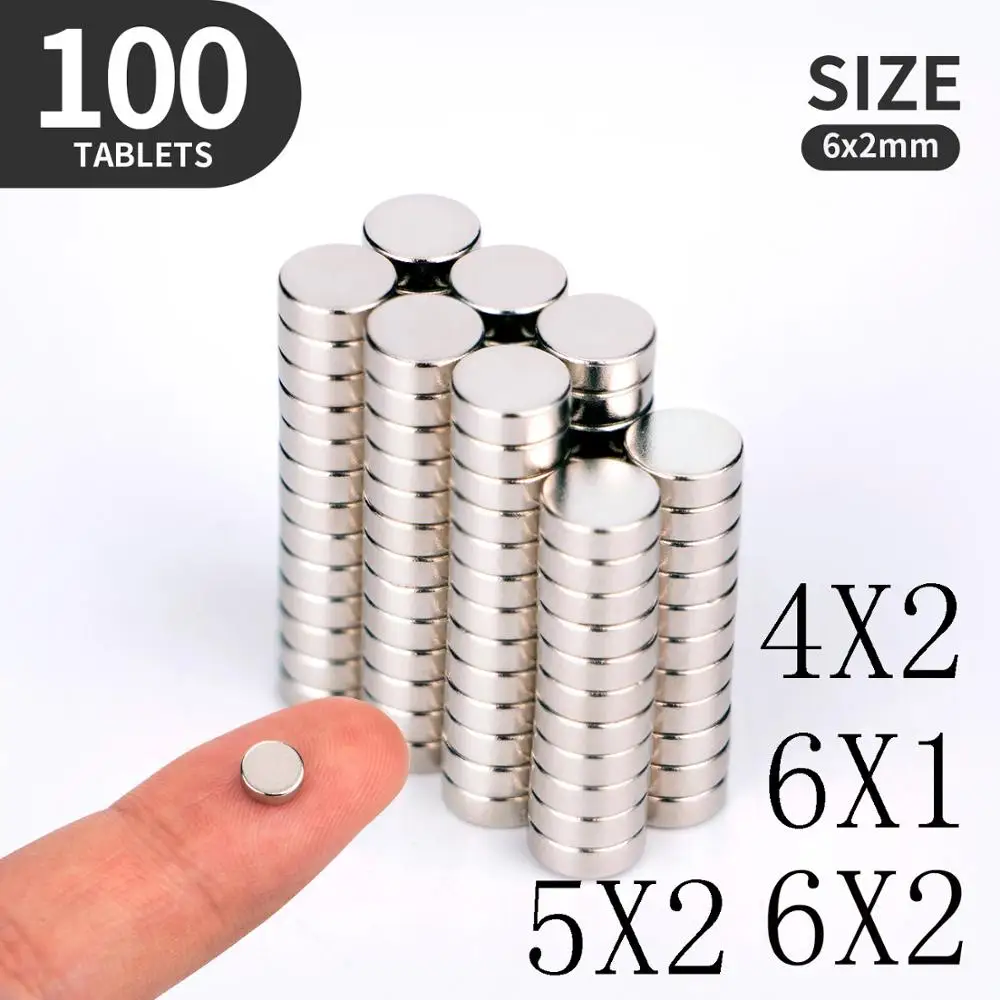 

20 50 100PCS/Lot 4X2 5x2 6x1 6x2mm Magnet Hot Round Magnet Strong magnets Rare Earth Neodymium Magnet