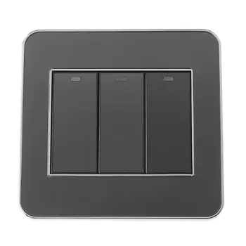 

2 Way Acrylic Crystal Panel Wall Switch With LED Indicator Random Click Push Button Q0KF