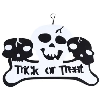 

1Pc Door Sign Scary Trick Or Treat Skull Door Banner Wall Sign