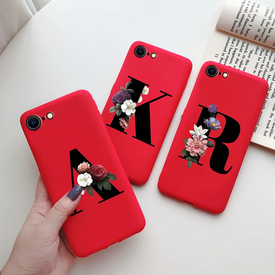 Alphabet Flower Silicone Phone Case – Soft, Stylish Bumper Cover