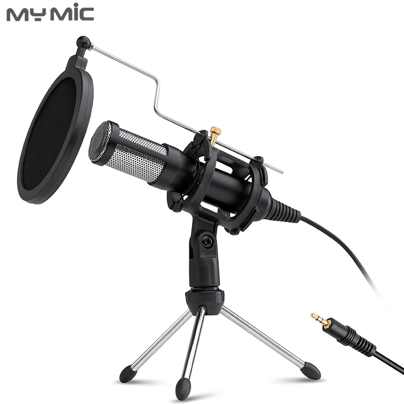 

My Mic CM02 Professional Condenser Recording Studio Computer Gaming Microphone With Tripod Stand For Broadcasting