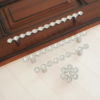 

3.75" 5" 6.3" Crystal Drawer Knobs Chrome Door Pull Handles Zinc Alloy Stylish Furniture Cupboard Wardrobe Handle 96 128 160mm