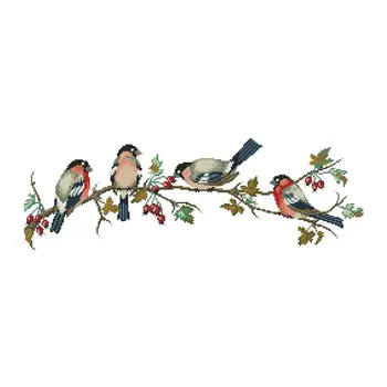 

DIY Handmade Needlework Cross Stitch Set Embroidery Kit Precise Printed Bullfinches Pattern Cross-Stitching Home Decoration 68 *