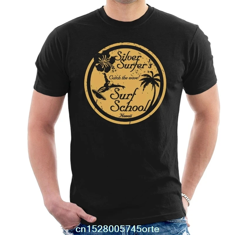 Мужская футболка с принтом funny 2020 camiseta Silver Surfers Surf School Fantastic 4 100% хлопок женская |