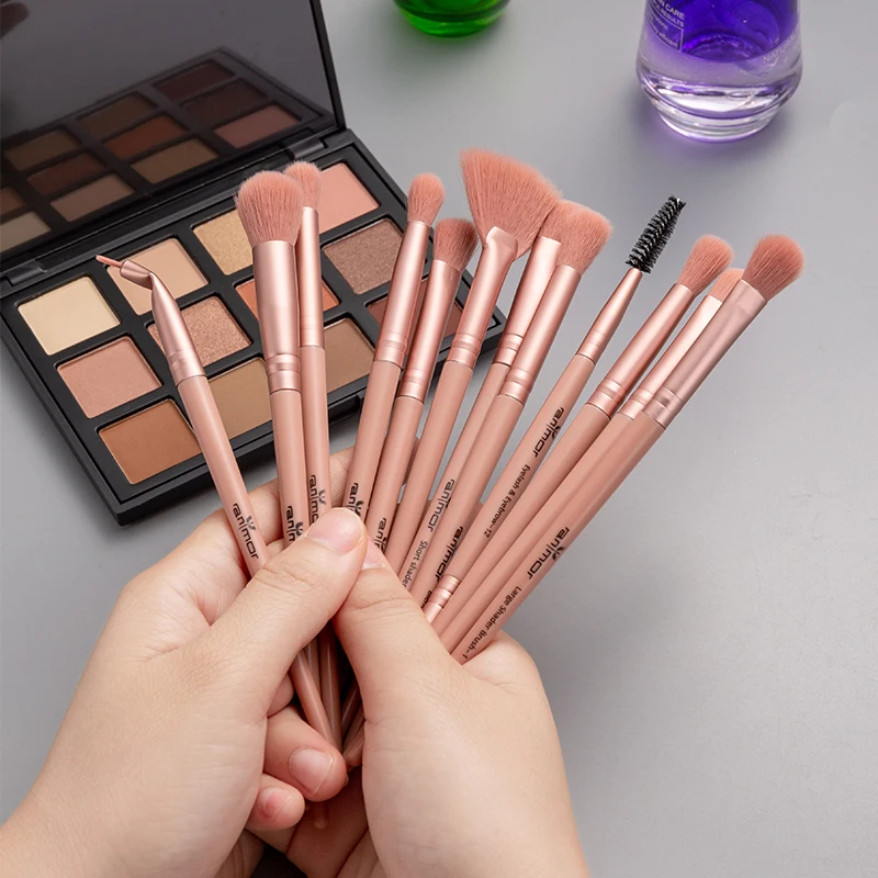 

Makeup Brushes Set Anmor 12pcs/lot Eye Make Up Brush Professional Eyeshadow Blending Eyeliner Eyelash Eyebrow Cosmetic Kit Tools