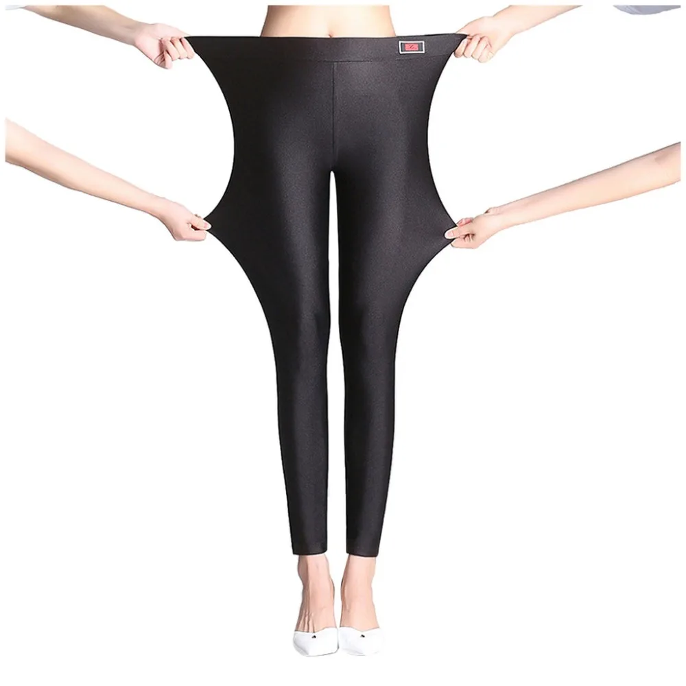 Женские леггинсы Broek, женские тянущиеся штаны большого размера, блестящие черные повседневные леггинсы, L-4XL, антицеллюлитные Леггинсы W