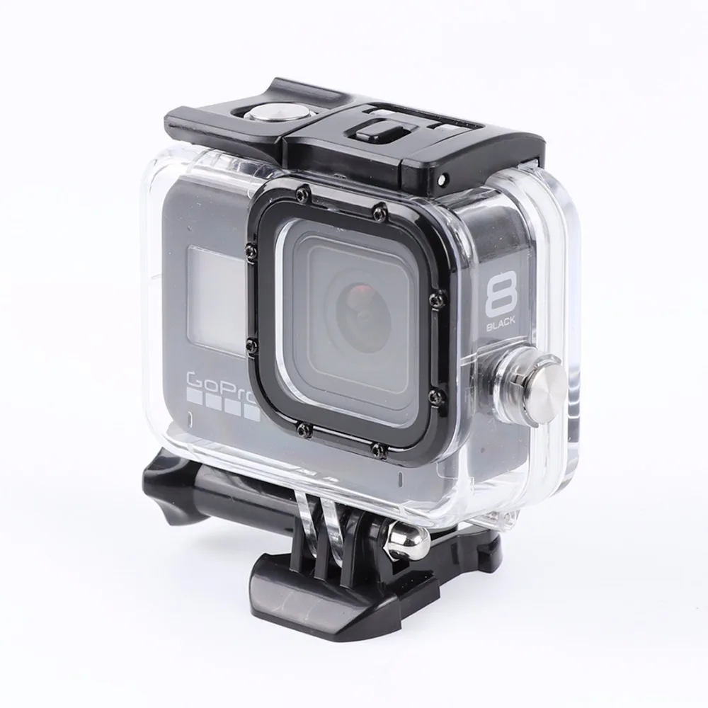 Для GoPro HERO8 черный 45 м водонепроницаемый корпус защитный чехол с пряжкой основное крепление и винт