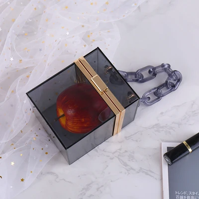 Black TOYOOSKY прозрачный акриловый клатч, кошелек для женщин, прозрачная сумка, пластиковая коробка с цветочным принтом, сумка для девочек, винтажные Ретро вечерние шикарная сумочка - Цвет: Black