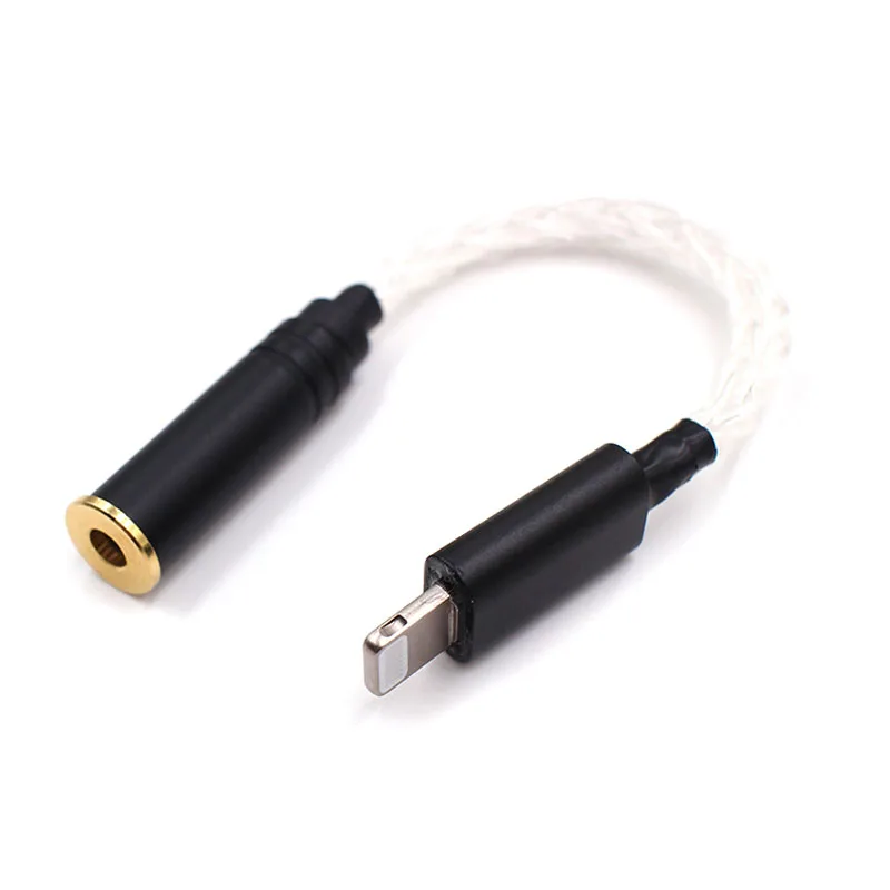 HiFi серебряный адаптер для наушников для iPhone 7 8 X для Lightning до 3,5 мм 4,4 мм 2,5 мм кабель для конвертации наушников