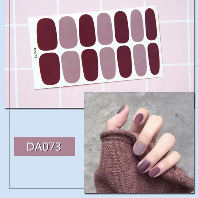 Мода полное покрытие лак для ногтей Обертывания клейкие наклейки для ногтей украшения для ногтей инструменты для маникюра экологические для беременных женщин - Цвет: DA073
