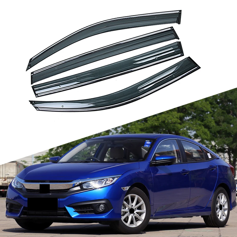 Для HONDA CIVIC 10го поколения- окна автомобиля солнце дождь тенты козырьки щиток Shelter Защитная крышка отделка рамка наклейка