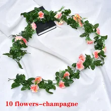  2.2m/piece a variety of silk artificial roses, vines, wall hanging flower decoration, rattan fake plant leaf garland, romantic w 