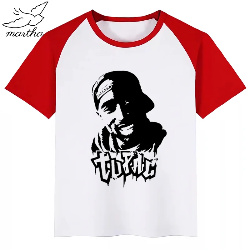 Американский раппер Тупак макавели 2pac, Детская летняя забавная футболка для девочек и мальчиков детская футболка с принтом модная повседневная одежда для малышей - Цвет: Red