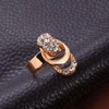 Women Fashion Rhinestone Inlaid Necklace Bracelet Ring Ear Studs Jewelry Set ► Photo 3/6