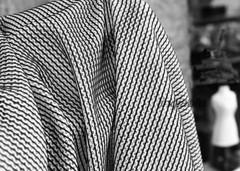 

Three-dimensional white net black line striped texture mesh fabric