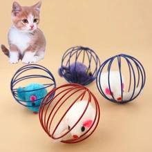 

6cm Cat Toy Interactive Ball Mouse Cage Training Toy Pet Playing Ball Cat Teaser Toy Pet Supplies Cat Kitten Kitty Random Color