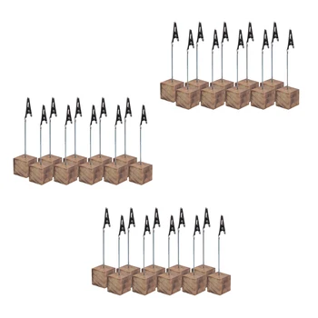 

30Pcs Table Place Number Card Holders with Cube Base, Table Number Name Card Picture Memo Tag Clip Stands Party Decor