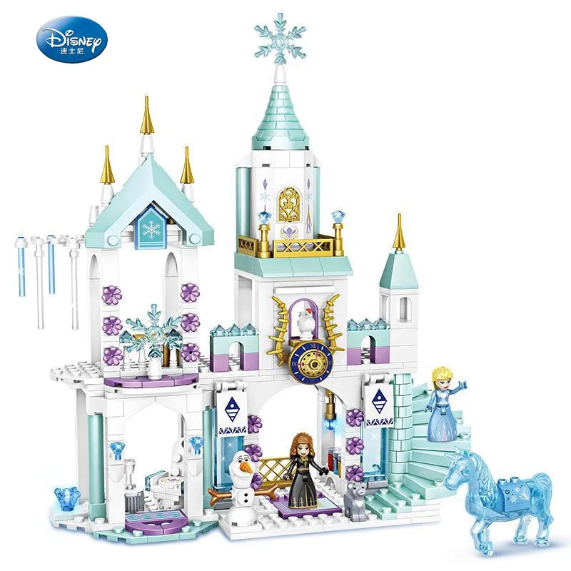 

2020 City Creator Girl Friends Fairy Princess Queen Anna Elsa Arendelle Castle Model Building Blocks Bricks Collectible Toy Doll