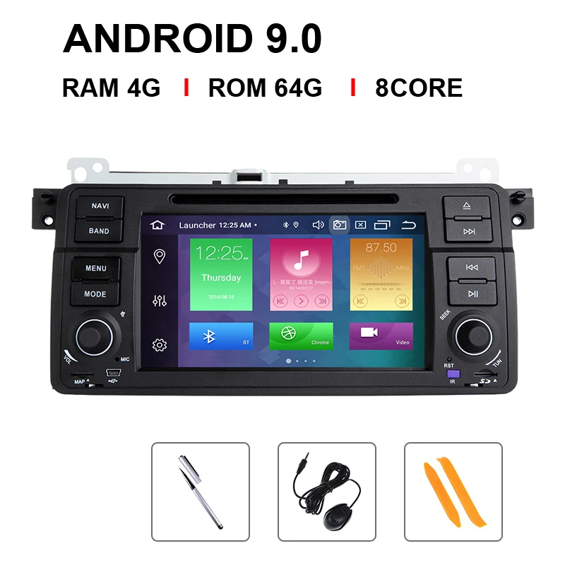 8 ядро 1 Din Android 9 Автомобильный мультимедийный для BMW E46 M3 318/320/325/330/335 Rover 75 купе навигация gps Stereo4+ 64 ГБ DSP - Цвет: 8 Core 64 ROM