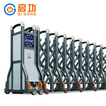 

Qi Gong Remote control aluminum sliding gate auto trackless retractable gate delivery gate