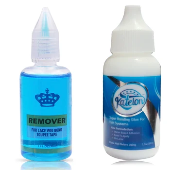 

New arrival Katelon 1 Bottle 1.3 Oz 38ml Wigs Soft Bonding Adhesive Wig Glue With 1 Bottle 1 Oz 30 ml Remover For Lace Wig Glue