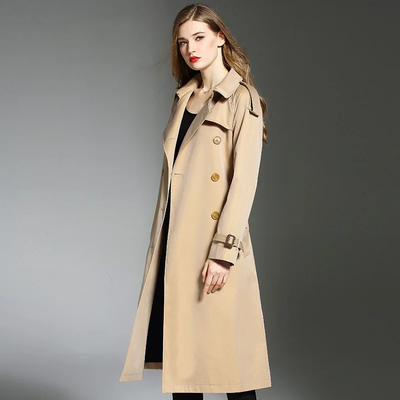 Женский Тренч в английском стиле стильный двубортный ретро верхняя одежда