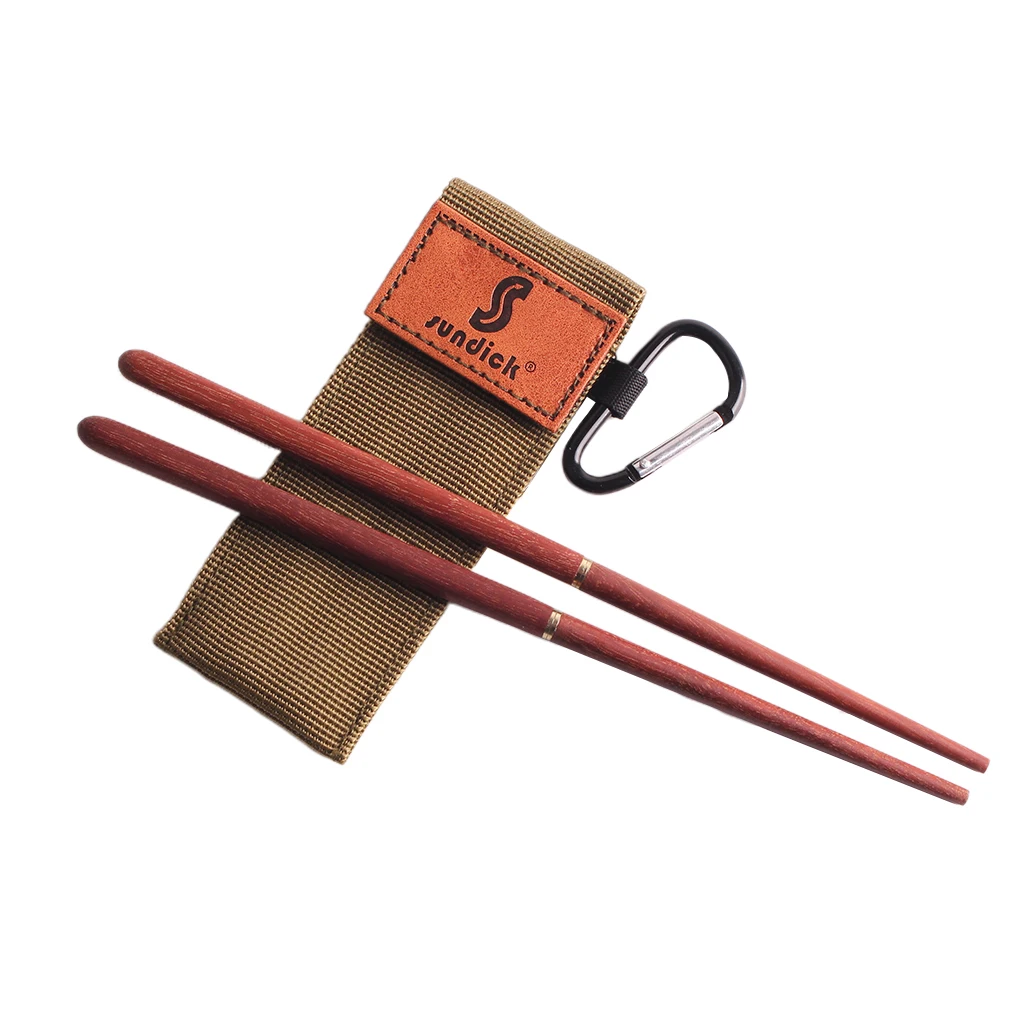 Foldable Chopsticks with Carrying Case, Carabiner (1 Pair) for Camping