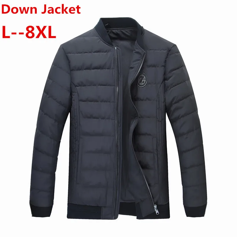 Большие размеры 10XL 8XL 6XL 5XL новая Сверхлегкая мужская куртка на 90% белом утином