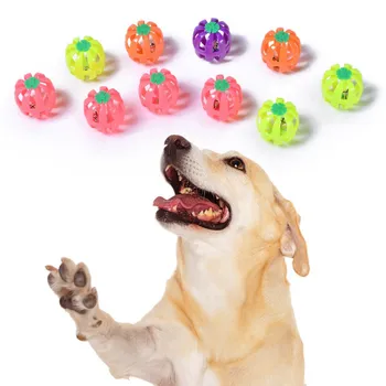 

10 Pcs/lot 4CM Multicolored Pet Insert Dog Toy Interactive Toy Baby Squeakers Rattle Ball Noise Maker