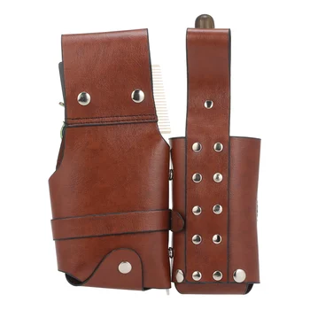 

New 1PC Pro PU Hairdresser Holster Scissor Bag Waist Pouch for Scissor Comb Clip Storage with Waist Belt Hair Salon Tools