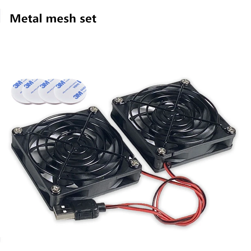 70mm behuizingsventilator, 5V USB-koelbehuizing dubbele ventilator, router warmteafvoer koeler voor RT ‑ AC68U AC86U EX6200