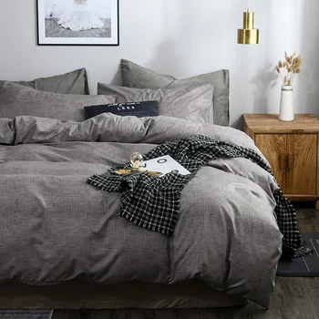 

Simple European style comforter bedding set Queen King bed set duvet cover sets Solid color Bedclothes Quilt Cover + Pillowcases