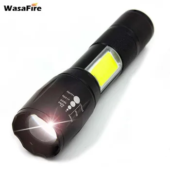 

Wasafire XM-L T6 & COB LED Zoomable Flashlight 18650 Torch Side COB Design Multifunction Portable Lanterna For Camping Hunting