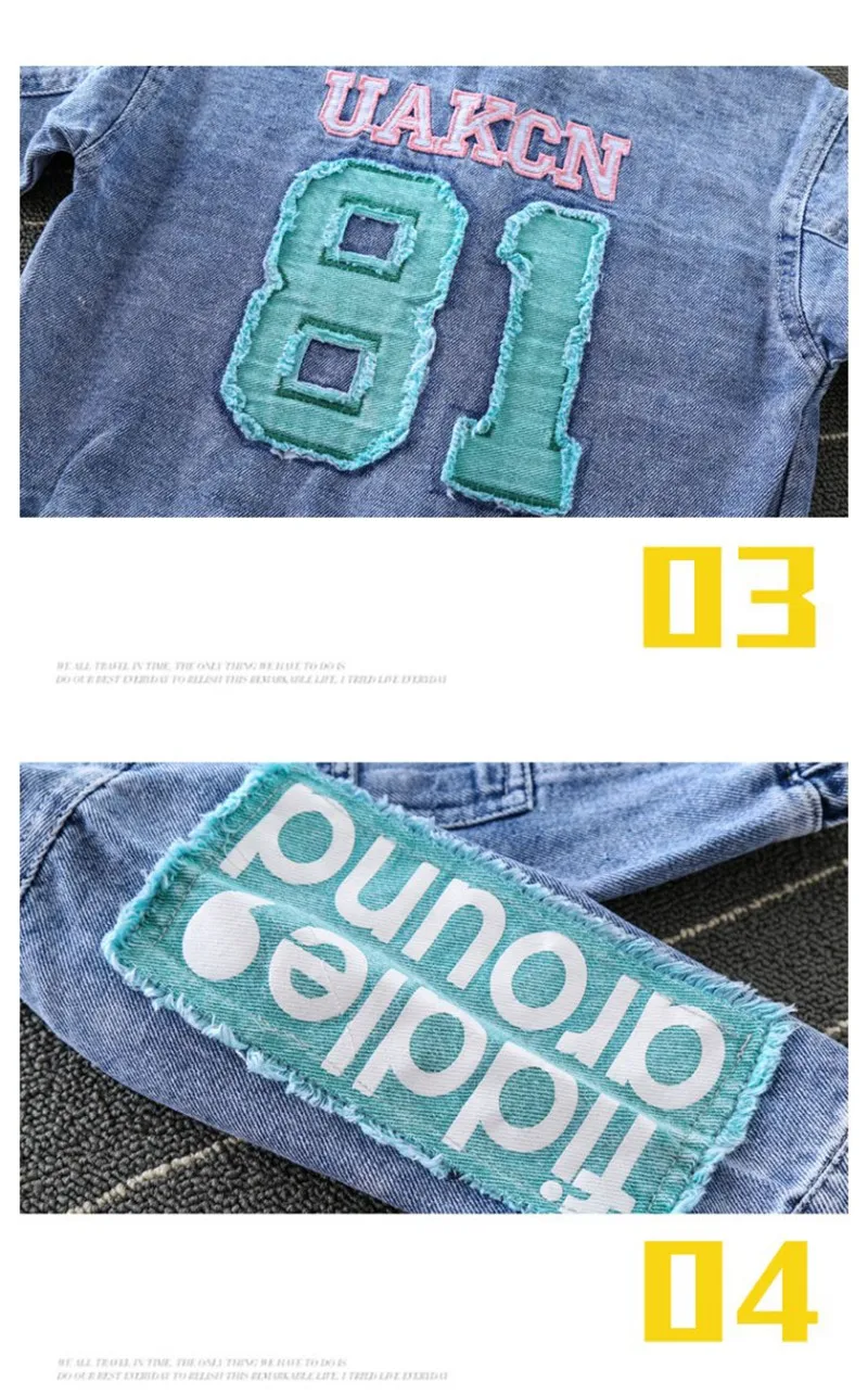 COOTELILI Denim Jeans Jacket For Boys Windbreaker Toddler Kids Girls Bomber Coat Baby Boy Jacket  Children Clothing 80-130cm (1)