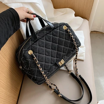 

с доставкой Plaid canvas Small Crossbody Bags for Women 2020 Trend Chain Hand Bag Womens Branded Shoulder Bag Handbags