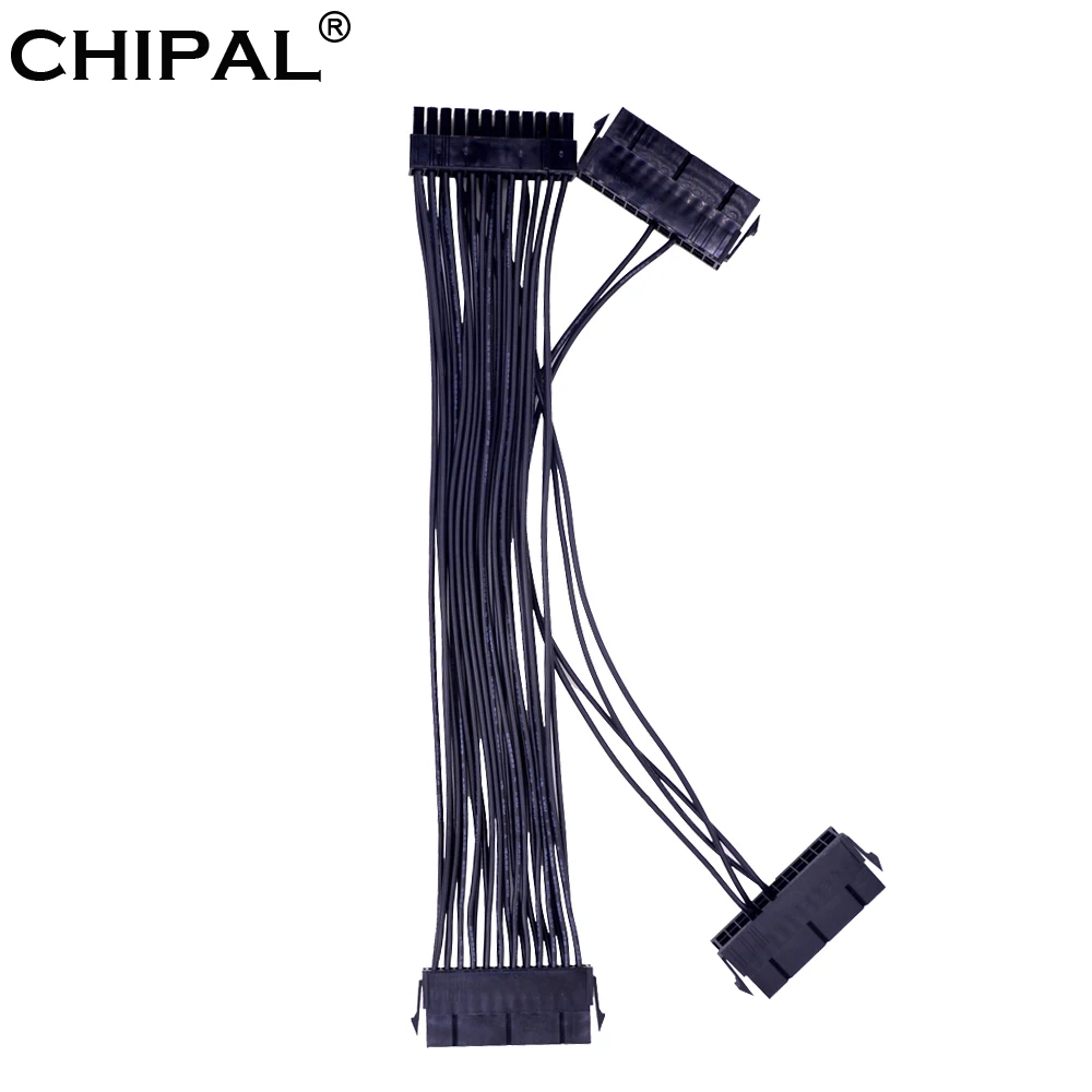 Fuente de alimentación de 24 Pines, sincronizador macho a hembra, ATX, minería, 30cm, 24 Pines, tres cables de extensión PSU para adaptador para computadora para minero