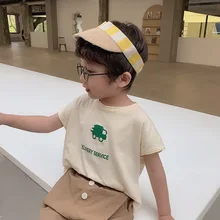 Детская футболка г. Летняя новая стильная одежда в Корейском стиле для мальчиков, универсальная рубашка с короткими рукавами детская одежда из чистого хлопка с принтом машины