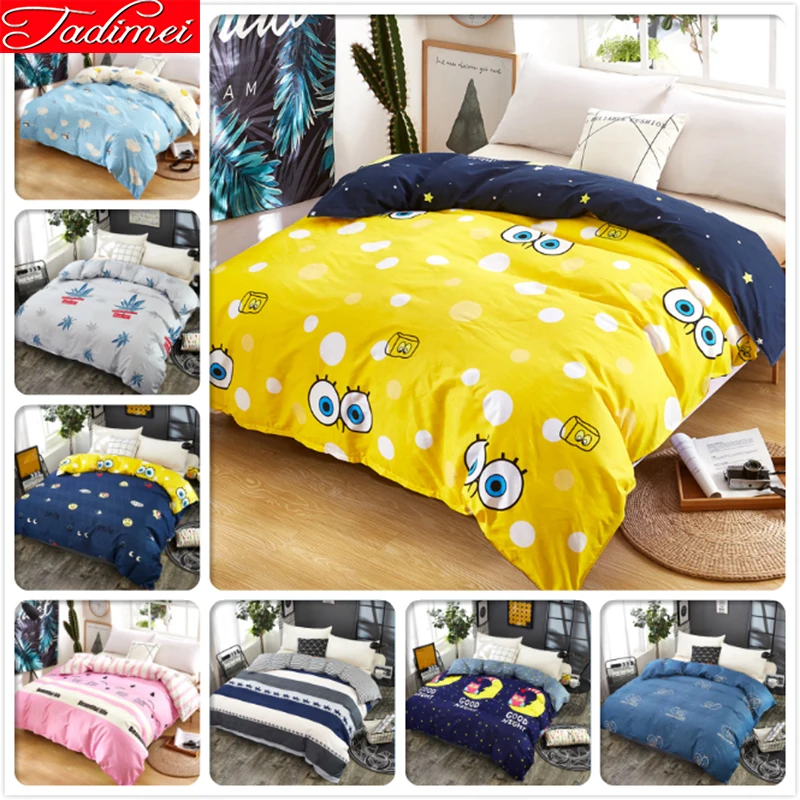 

Yellow Big Eyes Pattern AB Double Side 1 piece Duvet Cover Quilt Comforter Bedding Bag Bedspread Adult Kid Single Twin Full Size