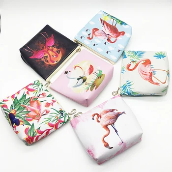 

New Cute Flamingos Canvas Coin Purses Zipper Zero Wallet Girl Boy Women Purse Lady PU Cartoon Coin Bag Valentine'S Party Gift