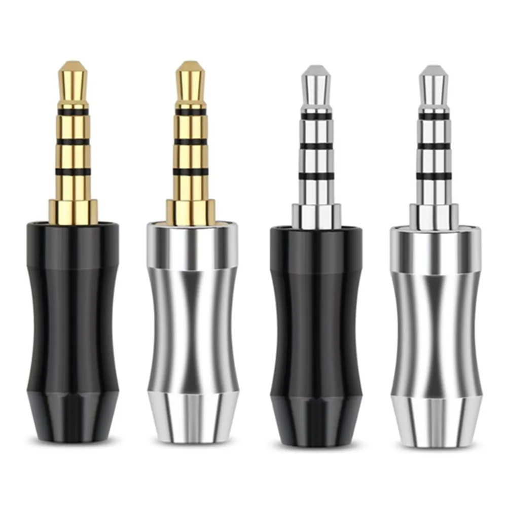 10PCS 3 5MM Jack Male Balanced Plugs Copper Gold Rhodium Plating Headphone Plug Metal Splice Adapter Speaker Audio Connectors