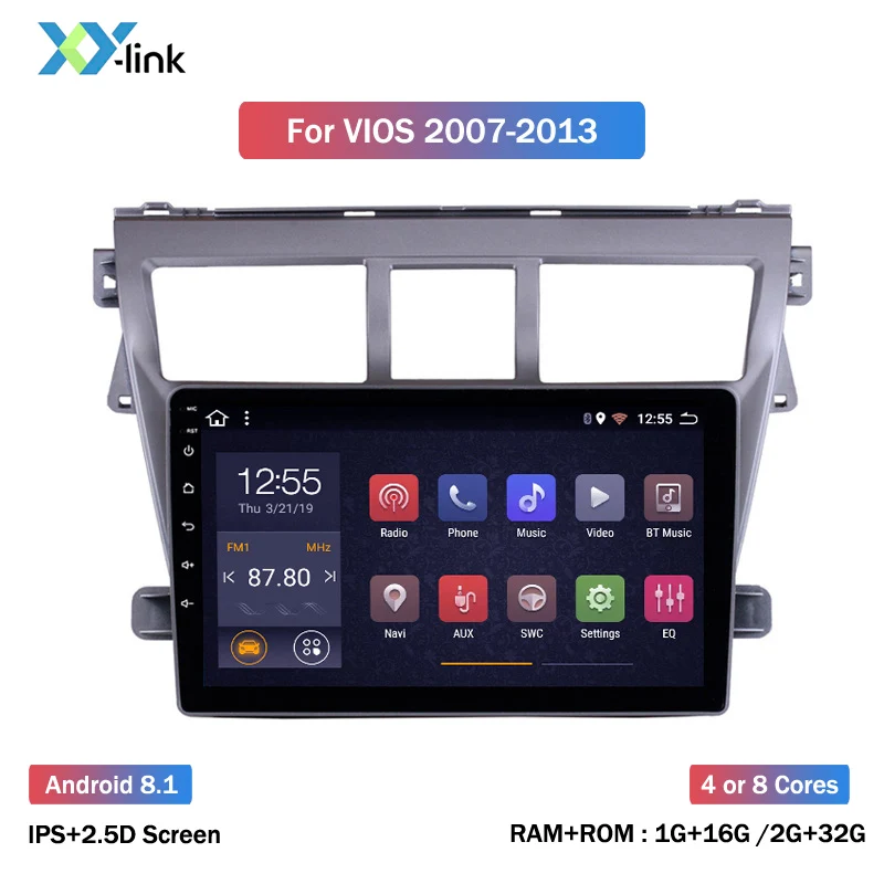 9 дюймовый экран Android 8 1 автомобильный dvd мультимедийный плеер для Toyota Vios Yaris 2007 2013