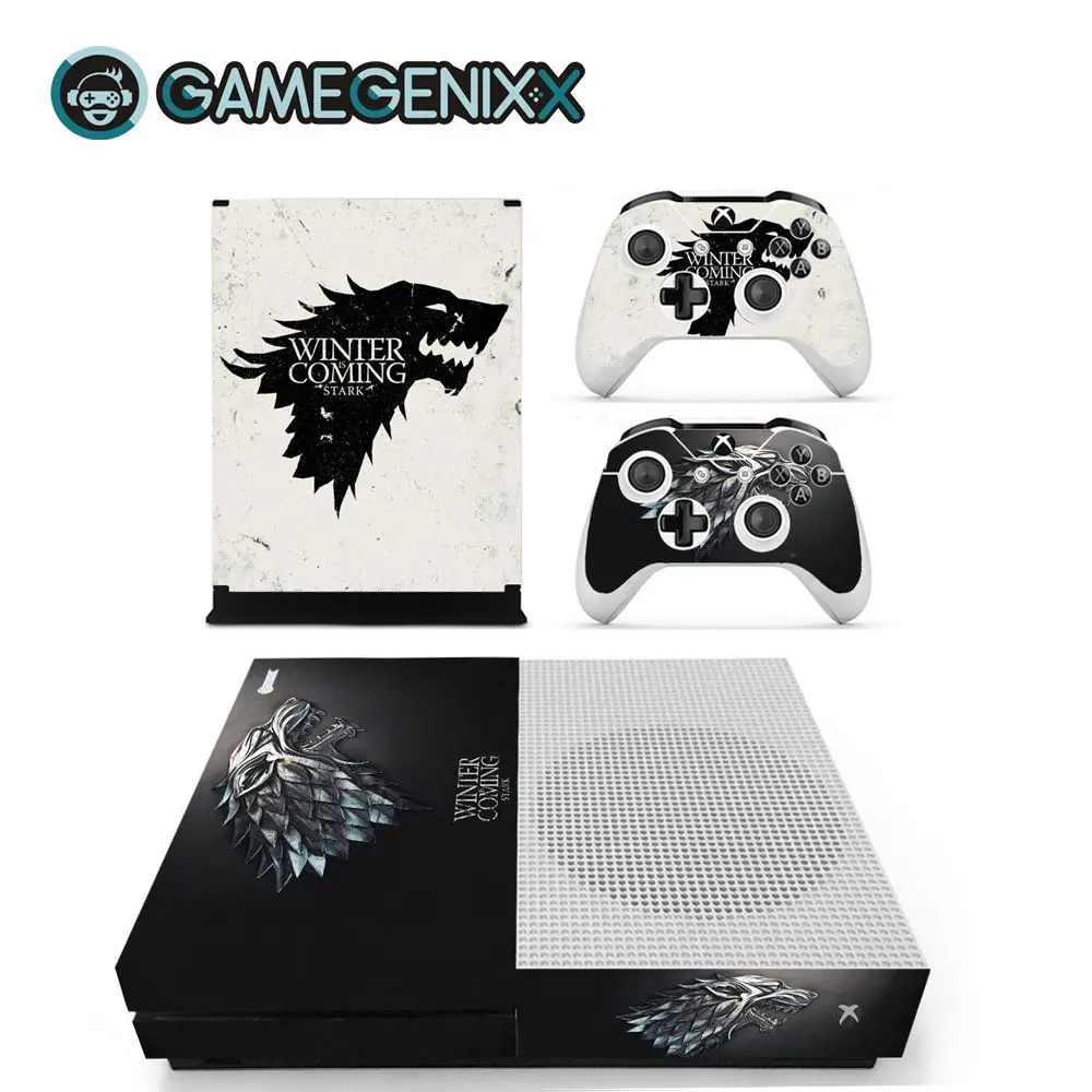 GAMEGENIXX Skin Sticker Protective Decal Cover for Xbox One Slim Console and 2 Controllers- Winter Coming