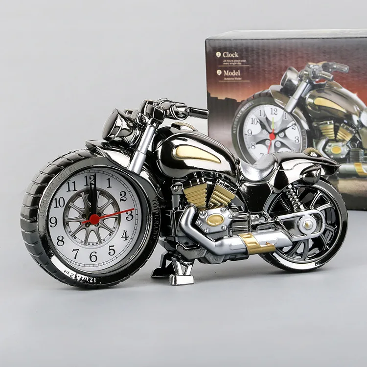 Classic Motorbike Alarm Clock Portable Quartz Movement Ideal Bike Lover Gift 