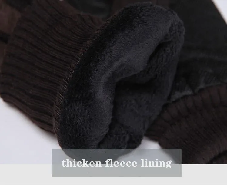 Motorcycling Warm Gloves for Men Winter Leather Screen Touch Wind-proof Adjustable Wrist Non-slip Palm Daily Protection Outdoors