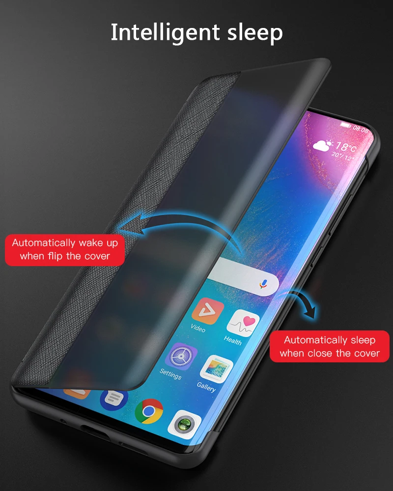 Откидной чехол из натуральной кожи, чехол для телефона huawei P30 P20 Pro, чехол с магнитным окошком для huawei 10 20 Pro mate 20 X