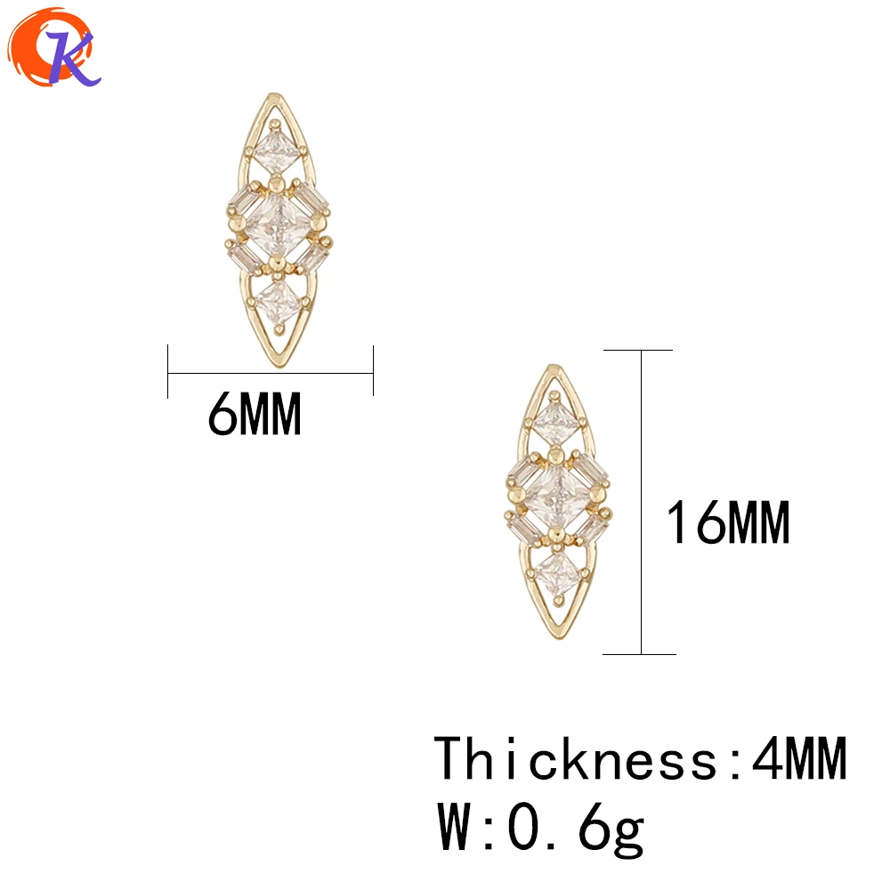 Cordial Design 50Pcs Jewelry Accessories/Genuine Gold Plating/DIY Making/Fingernail Findings/Cubic Zirconia Charms/Decoration - cordial