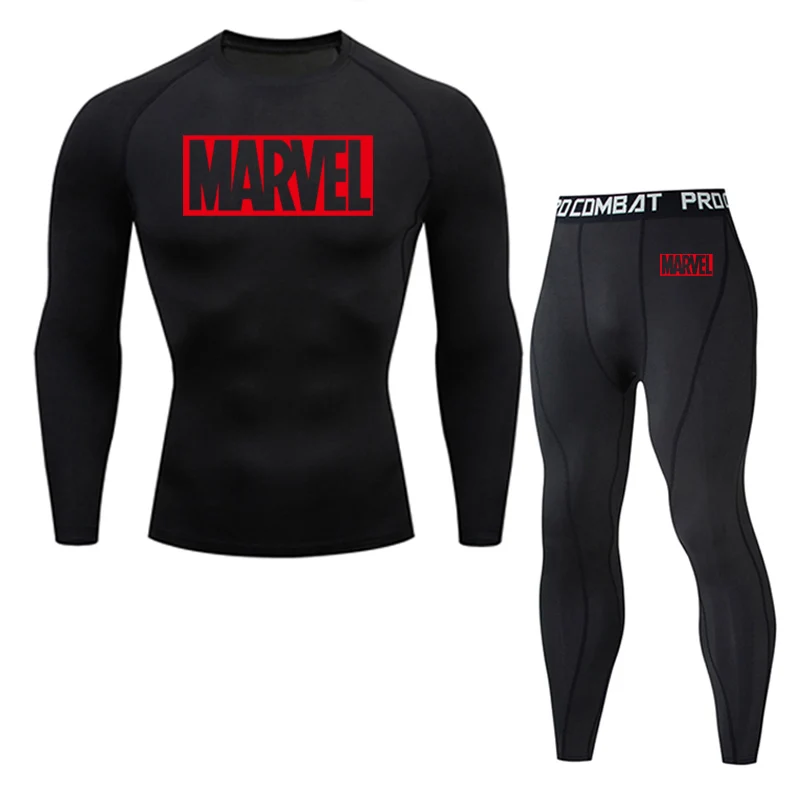 

Winter Thermal underwear Men's Clothing Brand Warm Grass-roots long shirt leggings Fitness MMA Compression Sports Underwear