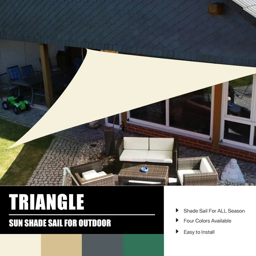 

Waterproof Polyester Awning Triangle Shade Sail Outdoor Sun Shelter Protection for Garden Patio Beach Camping Tents Sunshade New