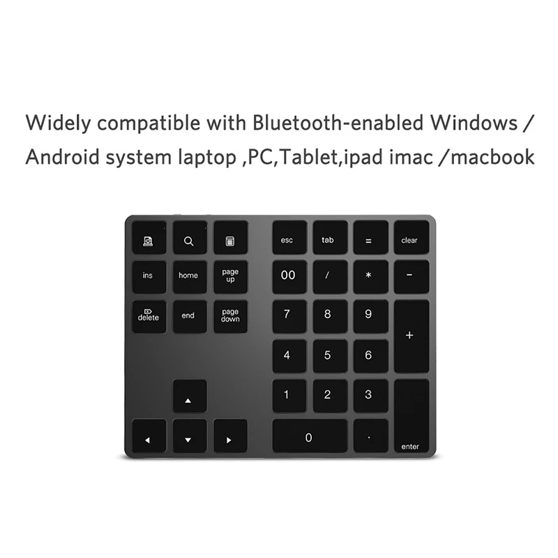 Bluetooth 3 0 Беспроводная цифровая клавиатура 34 клавиши для учета Теллер Windows IOS Mac OS